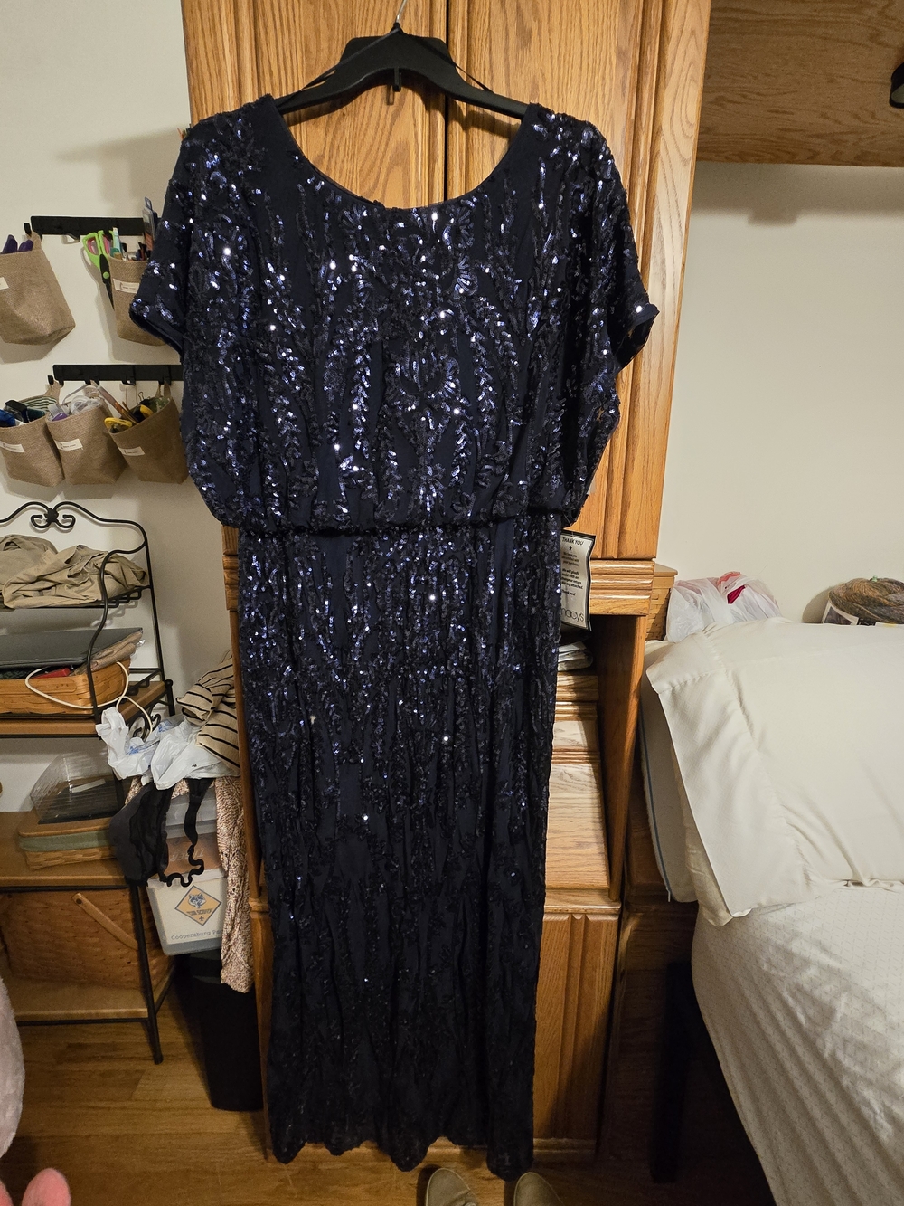 Alex Evenings Midnight Navy Sequin Gown- Mother Of thr Bride Dress